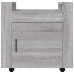 vidaXL Single Door Single Shelf Grey Sonoma Wooden Desk Trolley - Size: 60 x 60 x 45cm - Wilko - thumbnail 7