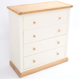 Trevi 4 Drawer Off White Chest of Drawers with Wood Knobs - Wilko - thumbnail 5