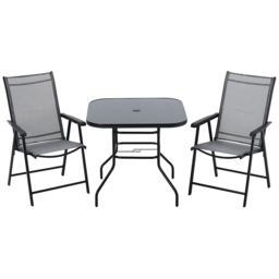 Living and Home Foldable 2 Seater Black Square Patio Set - Wilko - thumbnail 3