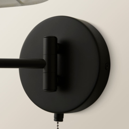 ValueLights Sonia Tapered Shade Matte Black Adjustable Swing Arm Wall Light with Bulb - Size: 28.5 x 18 x 41cm - Wilko - thumbnail 5