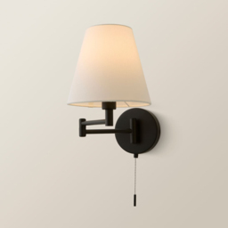 ValueLights Sonia Tapered Shade Matte Black Adjustable Swing Arm Wall Light with Bulb - Size: 28.5 x 18 x 41cm - Wilko - thumbnail 6
