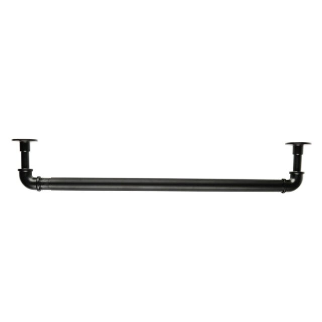 Industrial Matt Black Extendable Curtain Pole - Wilko - image 1