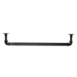 Industrial Matt Black Extendable Curtain Pole - Wilko - thumbnail 1