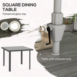 Outsunny Steel 4 Seater Square Garden Dining Set Grey - Wilko - thumbnail 6