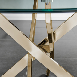 Furniturebox Arona 4 Seater Round Dining Table Gold - Wilko - thumbnail 3