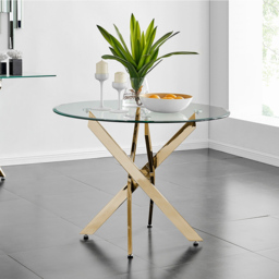 Furniturebox Arona 4 Seater Round Dining Table Gold - Wilko - thumbnail 7