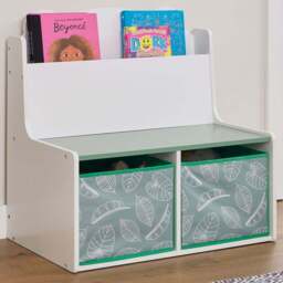 Liberty House Toys Kids Teddy Bear Bookcase - Size: 60 x 61.5 x 50cm - White & Green - Wilko - thumbnail 1