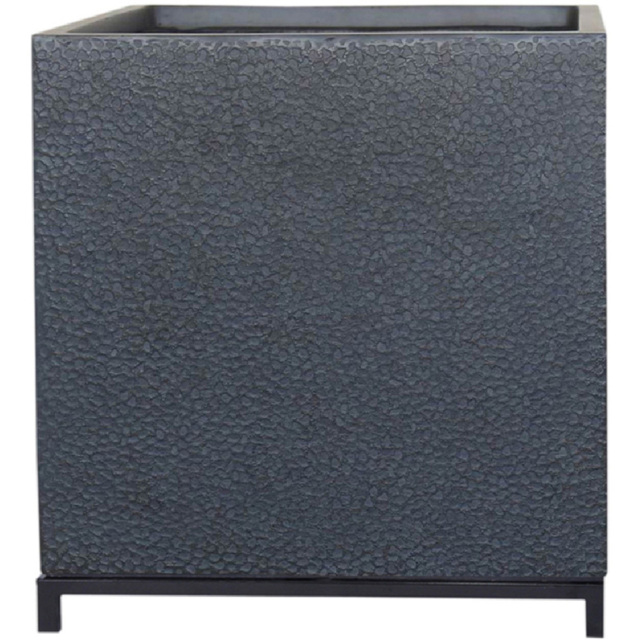 wilko Hammered Stone Light Grey Indoor Planter on Metal Stand 35cm - Instadecor