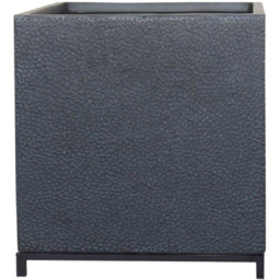 wilko Hammered Stone Light Grey Indoor Planter on Metal Stand 35cm - Instadecor - thumbnail 1