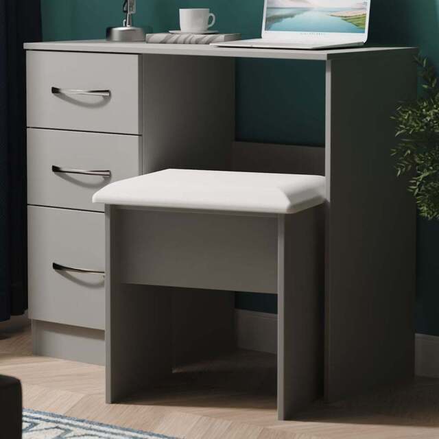 Crowndale Avon 3 Drawer Dusk Grey Dressing Table Ready Assembled - Wilko - image 1