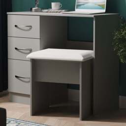 Crowndale Avon 3 Drawer Dusk Grey Dressing Table Ready Assembled - Wilko