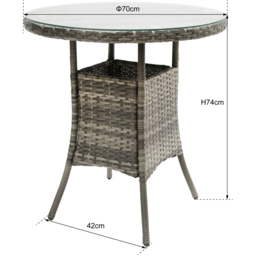 Home Garden Direct Judas 2 Seater Rattan Garden Bistro Set - Black - Wilko - thumbnail 5