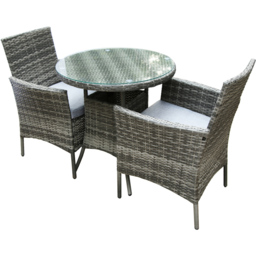Home Garden Direct Judas 2 Seater Rattan Garden Bistro Set - Black - Wilko - thumbnail 4