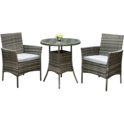 Home Garden Direct Judas 2 Seater Rattan Garden Bistro Set - Black - Wilko - thumbnail 3