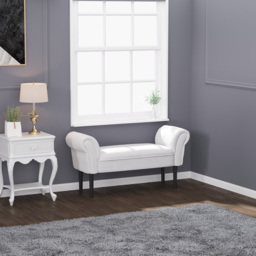 Portland Grey Small Linen Upholstered Bench - Wilko - thumbnail 5