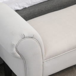 Portland Grey Small Linen Upholstered Bench - Wilko - thumbnail 4