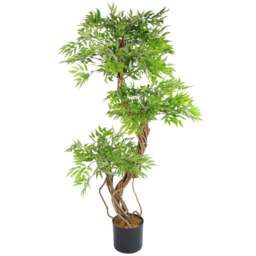 Leaf Japanese Fruticosa Artificial Tree in Pot 140cm - Size: 120 x 60 x 60cm - Green - Wilko