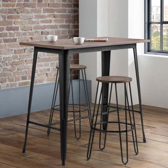 Julian Bowen Grafton Bar Table Brown and Black - Size: 2 Seater - Wilko - image 1