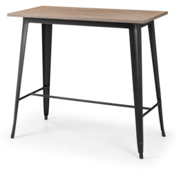 Julian Bowen Grafton Bar Table Brown and Black - Size: 2 Seater - Wilko - thumbnail 3