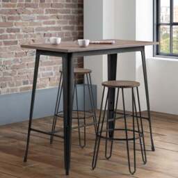 Julian Bowen Grafton Bar Table Brown and Black - Size: 2 Seater - Wilko