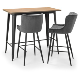 Julian Bowen Grafton Bar Table Brown and Black - Size: 2 Seater - Wilko - thumbnail 5