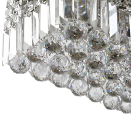 Portland Modern Crystal Square Ceiling Light - Size: 80 x 25 x 23cm - Silver - Wilko - thumbnail 5