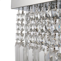 Portland Modern Crystal Square Ceiling Light - Size: 80 x 25 x 23cm - Silver - Wilko - thumbnail 4