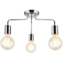 Cosylyte Fraser 3 Light Chrome Metal Flush Ceiling Light - Size: 29 x 21.5 x 14.5cm - Silver - Wilko - thumbnail 1