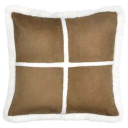 Intimates Sheep Skin Filled Large Cushion 56 x 56cm 2 Pack - Brown - Wilko