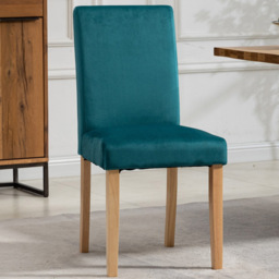 Artemis Home Maiolo Set of 2 Teal Velvet Dining Chair - Grey - Wilko - thumbnail 3