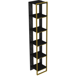 Decorotika Polka 5 Shelf Black Marble and Gold Bookshelf - Size: 178.5 x 32.2 x 31.3cm - Multi - Wilko - thumbnail 3