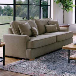 Alba City 3 Seater Fossil Fabric Sofa - Brown - Wilko - thumbnail 1
