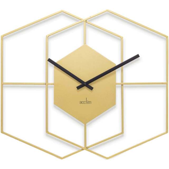 Acctim Addison Brass Wire Wall Clock - Size: 3.4 x 55 x 50cm - Multi - Wilko - image 1