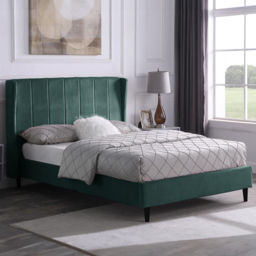 Seconique King Size Amelia Green Velvet Bed Frame - Wilko