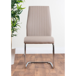 Furniturebox Lucia Fontant 6 Seater Dining Set Grey Gloss Cappuccino and Chrome - Brown - Wilko - thumbnail 6