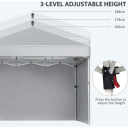 Outsunny 3 x 3m Light Grey Pop Up Gazebo with 2 Sidewalls and Weight Bag - Wilko - thumbnail 7