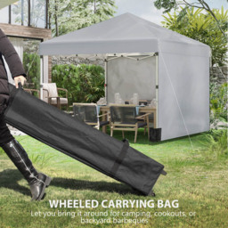 Outsunny 3 x 3m Light Grey Pop Up Gazebo with 2 Sidewalls and Weight Bag - Wilko - thumbnail 6