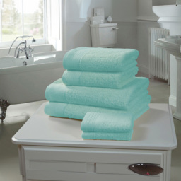 Rapport Home Chatsworth Super Soft 600gsm Combed Cotton Turquoise Bath Towel - Size: 4 x 70 x 120cm - Blue - Wilko - thumbnail 3