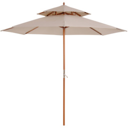 Outsunny Beige Umbrella Parasol 2.65m - Size: 3m - Cream - Wilko - thumbnail 1