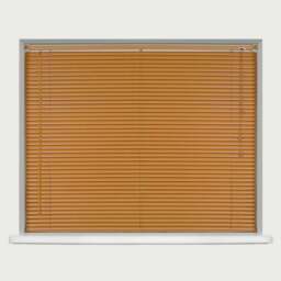 Caecus Wood Grain Effect PVC Long Drop Venetian Blind Teak 105 x 210cm - Brown - Wilko