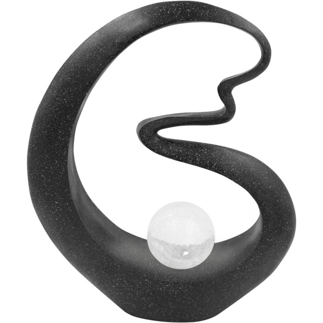 GardenKraft LED Solar Black Medusa Crackle Ball Light Up Ornament - Size: 43 x 15.5 x 49.5cm - Multi - Wilko - image 1