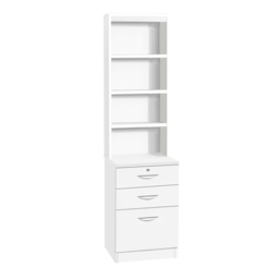 R White Cabinets 3 Drawer 4 Shelf White Storage Unit with Hutch - Size: 182.8 x 47.9 x 54cm - Wilko - thumbnail 3