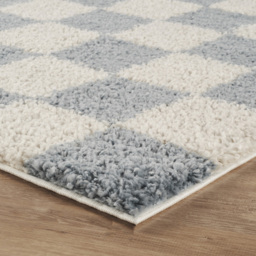 Desire Rugs Chester Duck Egg Blue Shaggy Checkered Rug 120 x 170cm - Size: 170 x 120 x 3cm - Wilko - thumbnail 4