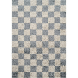 Desire Rugs Chester Duck Egg Blue Shaggy Checkered Rug 120 x 170cm - Size: 170 x 120 x 3cm - Wilko - thumbnail 1
