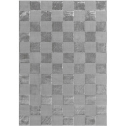 Desire Rugs Vellure Grey Metallic Sheen Grid Design Rug 120 x 170cm - Size: 170 x 120 x 1.1cm - Wilko - thumbnail 1