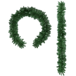 tectake Frosted Tips Artificial Christmas Garland 2.7m - Size: 30 x 30 x 270cm - green - Wilko