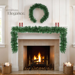 tectake Frosted Tips Artificial Christmas Garland 2.7m - Size: 30 x 30 x 270cm - green - Wilko - thumbnail 4