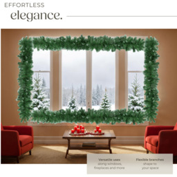 tectake Frosted Tips Artificial Christmas Garland 2.7m - Size: 30 x 30 x 270cm - green - Wilko - thumbnail 6