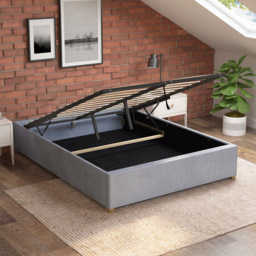 Aspire Furniture Super King Size Light Silver Plush Platform Ottoman Bed - Aspire Beds - Wilko - thumbnail 3