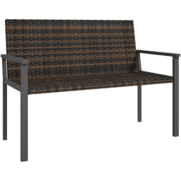 Outsunny 2 Seater Mixed Brown Rattan Garden Bench Loveseat - Wilko - thumbnail 3
